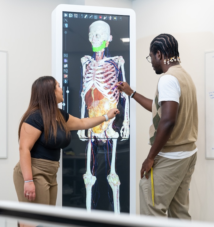 students with anatomage tech