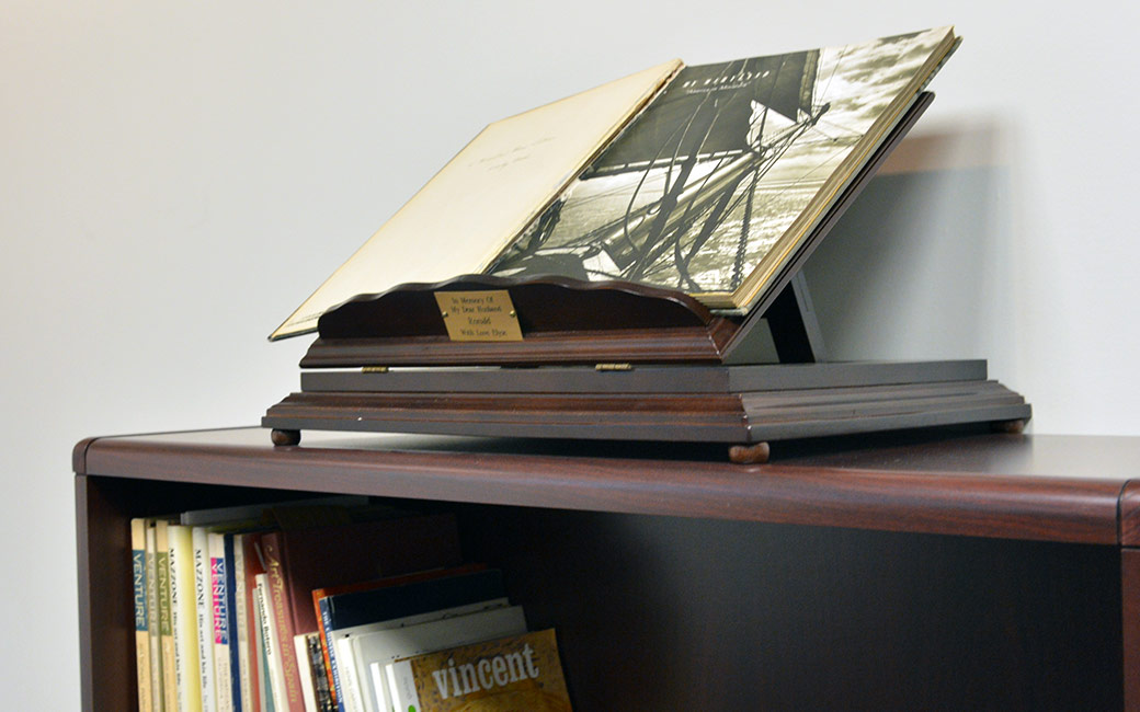Open book of photographs