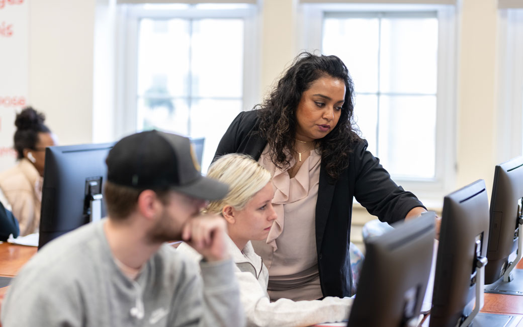 Dr. Stella Tomasi in her classroom