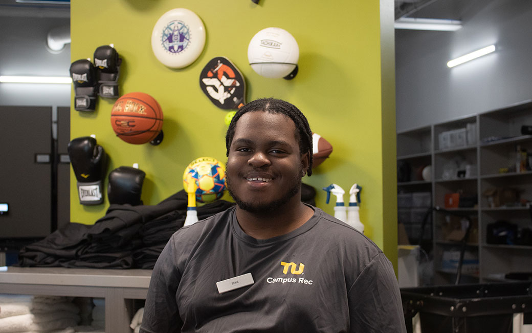 Equipment Rentals towson student with rented gear